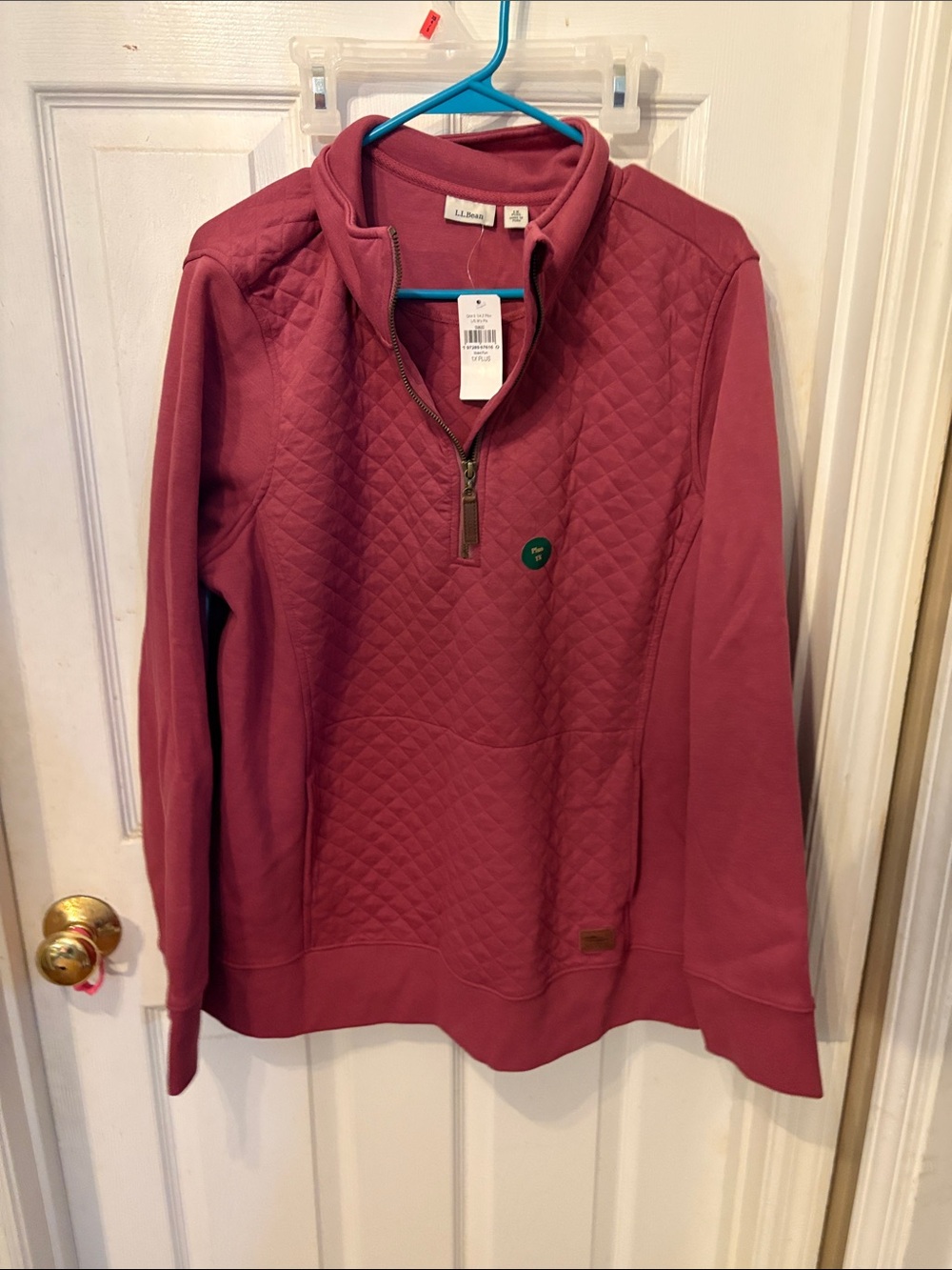 L.L. Bean Women's Quilted Half-Zip Sweater - Rosewood